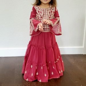Burgundy Indian wedding dress for baby size 2T
